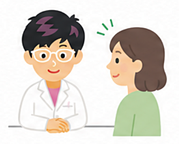 薬剤師がお客さまの相談を聞く様子